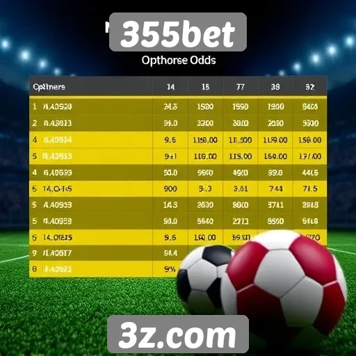 Comparativo das odds oferecidas pelo 355bet