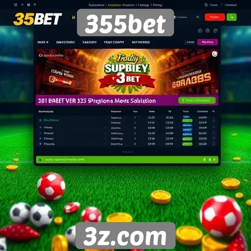 Navegação e design do site 355bet